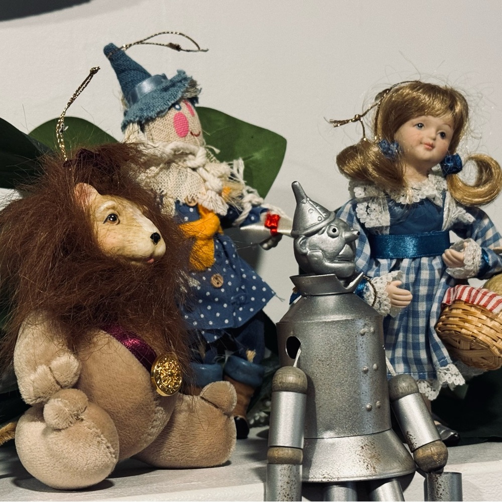 Vintage 1994-1997 BRN Smithsonian Wizard of Oz Christmas Ornaments Set of 4 Rare